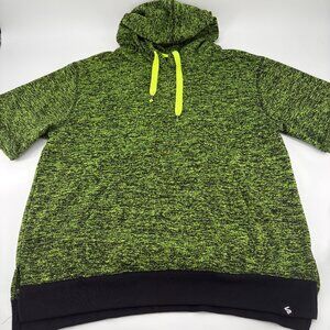 South Pole Short Sleeve Hooded Sweatshirt Unisex L Lime Green Hoodie Y2K